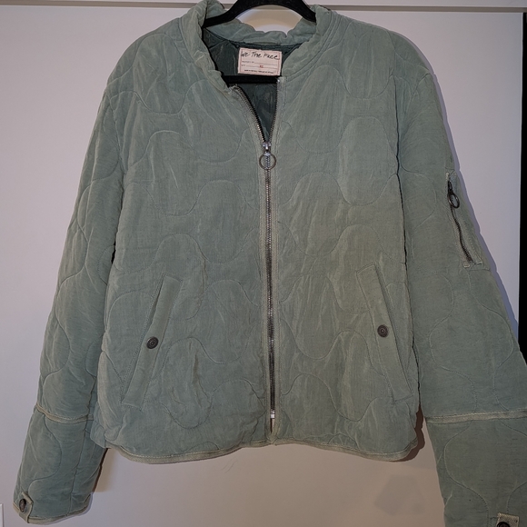 Free People Aura Liner Jacket In Emerald Spell - Picture 2 of 9